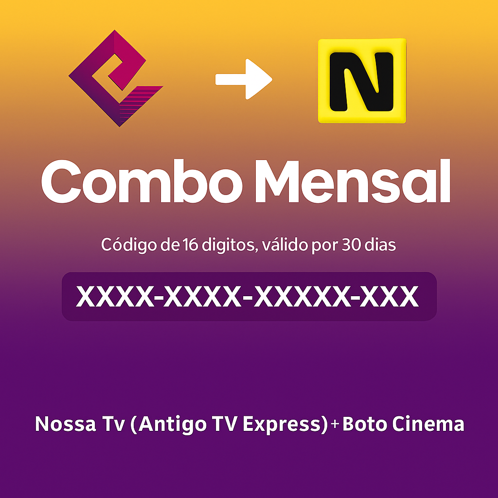 Combo Mensal Nossa Tv com + de 1000 Conteudos a Sua disposição.